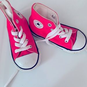Hot pink toddler converse high tops